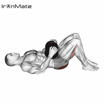 Ягодичный мостик с гантелью